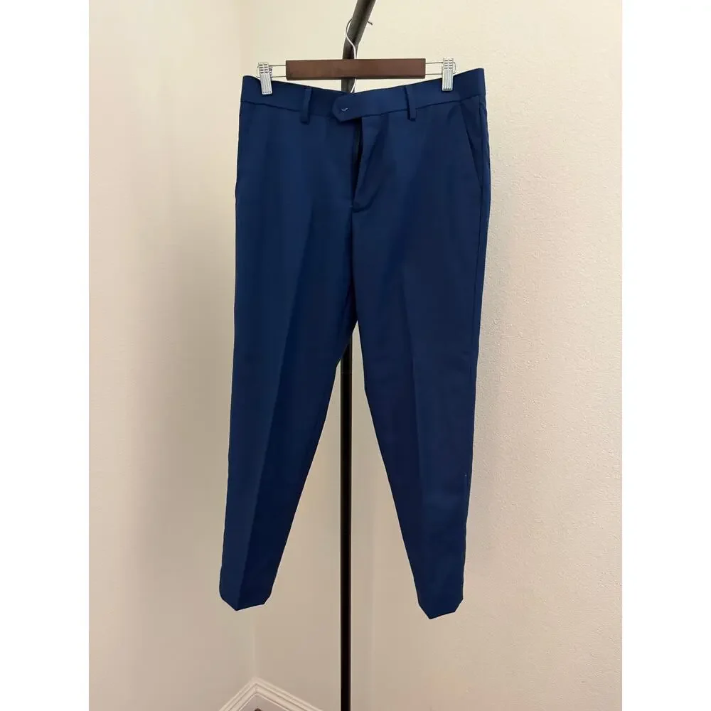 sharp Suits 3 piece suit royal blue 38S 32W euro slim
